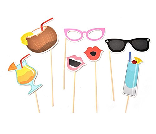 21er Set Summer Party Sommerfest Fotorequisiten Booth Props von SUNBEAUTY - 4