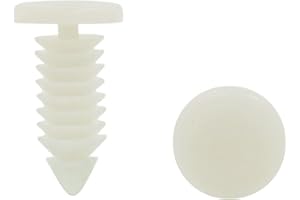 UXCELL sourcing map 100Pcs Porte Plastique Blanc Pousser Aile Fixation Rivets 8mm Trou pour Auto Voiture