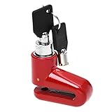 Color: Rojo negro Cikuso Cerradura del Rotor de Frenos de Disco de Motocicleta Cerradura de Bicicleta de Seguridad - Rojo Negro
