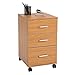Produktbild CARO-Möbel Rollcontainer Jupiter Bürocontainer Büroschrank, in buchefarben, mit 3 Schubladen, 35 x 60 x 40 cm