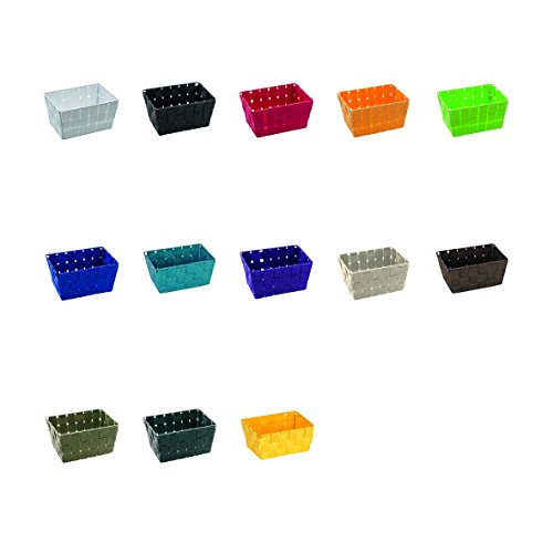 WENKO 20355100 Aufbewahrungskorb Adria Mini Petrol – Badkorb, rechteckig, Kunststoff-Geflecht, Polypropylen, 19 x 9 x 14 cm - 3