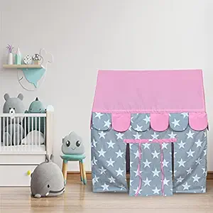 Nyra Decor Kids Play Tent Grey Star Pink