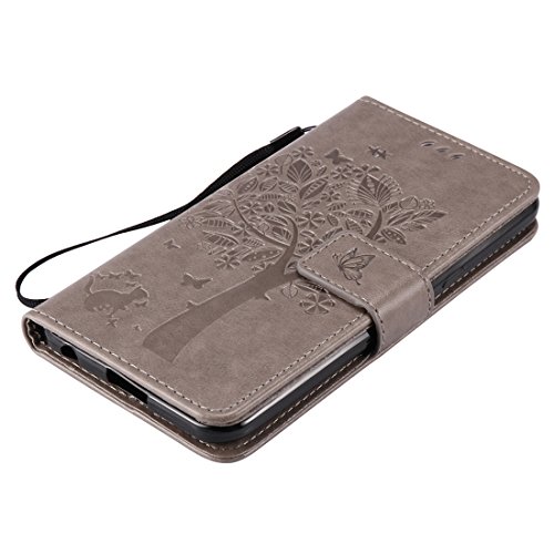 Nancen Tasche Hülle für LG X Power (5,3 Zoll) Flip Schutzhülle Zubehör Lederhülle mit Silikon Back Cover PU Leder Handytasche im Bookstyle Stand Funktion Kartenfächer Magnet Etui Schale - 5
