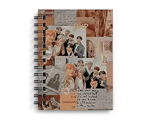 BTS BANGTON Boys New 2022 160 Ruled Pages Diary Edition + Free Personalized Bookmark by CRAFT MANIACS | Best 2022 Gift for BTS Army (Brown Scrapbook Diary)