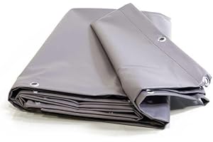 KALEMBAL Bâche Pergola 4x3 m - Ultra résistante - Etanche - Anti-UV - Fabrication française - Grise - Oeillets