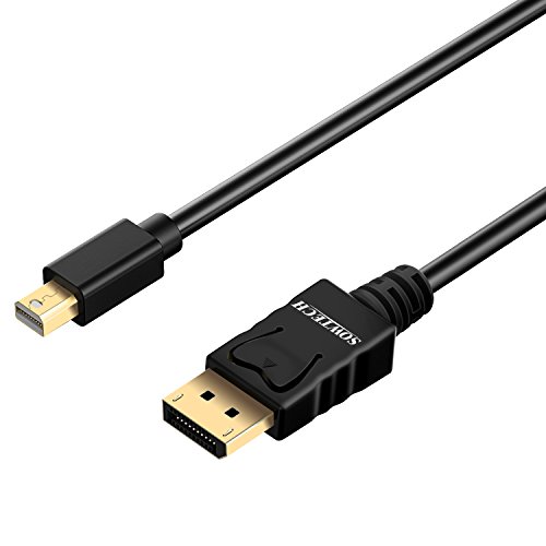 Mini DP auf DP Kabel, SOWTECH 1.8m Vergoldet MiniDP (Mini DisplayPort) zu DP (DisplayPort) Kabel Cable 4K Auflösung Bereit (1.8m, Schwarz)