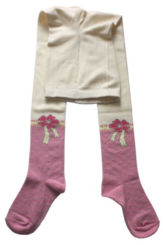 Weri Spezials Baby and Children Tights, Wonderful Bow, Pink , Size: 9-10 years (134/146)