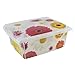 Produktbild keeeper Aufbewahrungsbox mit Deckel, Blumendekor, 10 l, Agneta Pink Flowers, Transparent