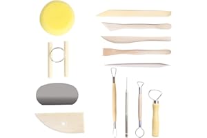 DDFF 13 Pezzi Ceramiche Attrezzi,Attrezzi Scultura Argilla E Ceramica,Strumenti Argilla,Strumenti Modellare L'argilla,Scultura in argilla,Adatto Per Artigianato, Sculture, rPofessionisti E Principianti