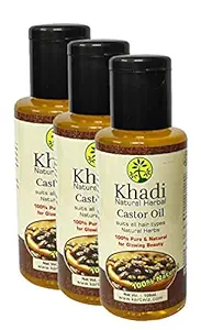 Khadi Natural Herbal Castor Oil 100ml (Pack of 3)
