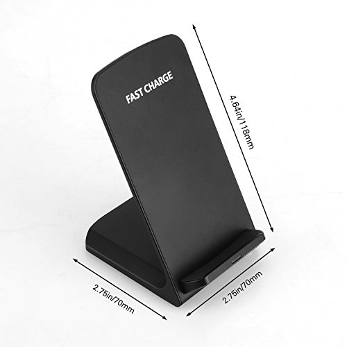 Moobom Fast Wireless Ladegerät, 2 Coil Qi Wireless Ladegerät für Samsung S7 / S7 Edge, S6 Edge Plus, Galaxy Note 5 und andere Qi-Enabled Geräte - 2