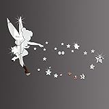 26pcs/set Tinkerbell hadas espejo de pared acrílico espejo pegatinas de pared Tinker Bell...