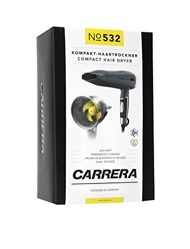 CARRERA 532 Reisehaartrockner mit Ionen | klappbar, leise und klein mit 1.600 Watt, 110 V / 240 V - 6