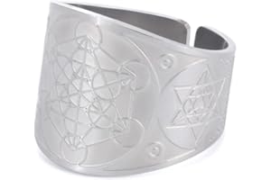 LIKGREAT Sello de 7 Arcángeles Anillo Metatron Cubo Anillos Sello de Lilith Símbolo Bíblico Talismán Amuleto Anillos Religiosos Joyería de Acero Inoxidable Regalos para Hombres Mujeres