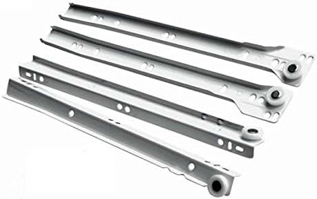 Metal Roller Bottom Fix Drawer Runners Size 350mm White