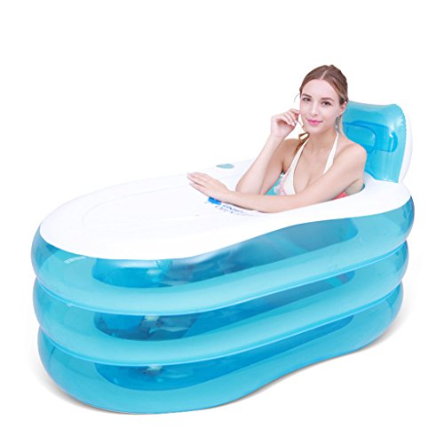 Preisvergleich Produktbild YG Verdickte erwachsene Wanne Schwimmbad Falten Kunststoff Badewanne sexy transparente Badewanne transparent blau (150cm * 85cm * 75cm)