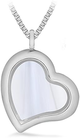 Locket CharmSilver Plated Crystal Heart Locket Pendant on a Chain of 61cm/24"