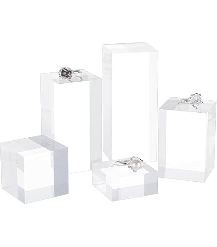 Socles En Acrylique Transparent 8 Pièces | Cubes 5x5x2.3cm | Présentoirs Pour Trophées, Bijoux, Objets De Collection