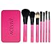 ACEVIVI Popular 7 pcs Lovely Pink Portable Mini Tin Box Cosmetic Brushes Set Travel Makeup Brushes