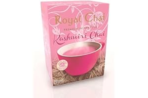 LILYS INDIAN VEGETARIAN CUISINE Royal Chai Premium Kashmiri Pink Chai Sweetened Instant Tea, (10 Cups) 200g - 1 Pack | Just Add Hot Water, Premium Instant Tea
