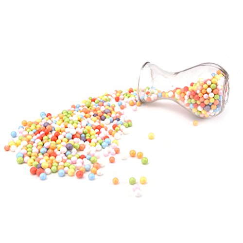 7thLake 7mm Farbige Schaumstoff Kugeln Mini Craft DIY Styroporkugel Schlamm Dekoration Schaumstoff Ball Schaumstoff Flasche Füller Hochzeit Party Dekoration, Eine Packungen - 3