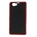 Produktbild 3D Cube Plastic & TPU Hybrid Tasche Hüllen Schutzhülle - Cover für Sony Xperia Z1 Mini Compact D5503 - schwarz / Red