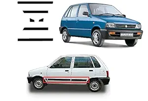 DECAR SB-800 Car Door Side Beading for Old Maruti 800 (Set of 6 Pcs) (Matte Black)