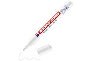 edding 4095 1 Marqueur craie liquide blanc pointe ronde 2-3 mm - effacable pour écrire sur les vitres,le verre - feutre craie ardoise aux couleurs opaques