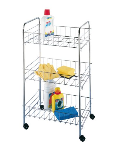 FR Vente Wenko 12102100 Florenz Etagère à Roulettes Chromé