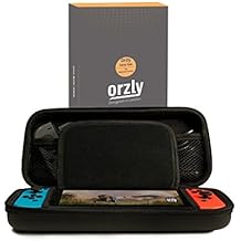 Orzly Etui Rigide en EVA pour Nintendo Switch – Housse Rigide de Rangement Zippée en Matériau Durable Anti-Choc pour la console Nintendo Switch et ses accessoires - NOIR