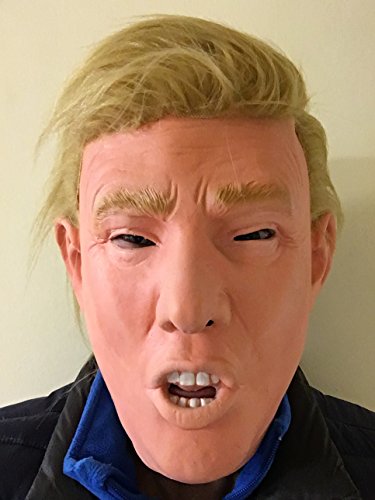 Donald Trump Maske Deluxe mit ECHTHAAR Latex Überkopf USA Politiker Kostüm Masken