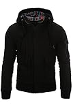 Young & Rich by Headline Warme Jacke Gefütterte Herren Winterjacke Kapuze Schwarz Mantel