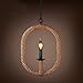 Produktbild Lithx Industrie Retro Handgewebte Hanfseil Pendelleuchte Kronleuchter Kette Einstellbar Einfache Oval Metall Eisen E14 Pocken Hängeleuchten Für Bar Keller Restaurant Schlafzimmer Home Beleuchtung
