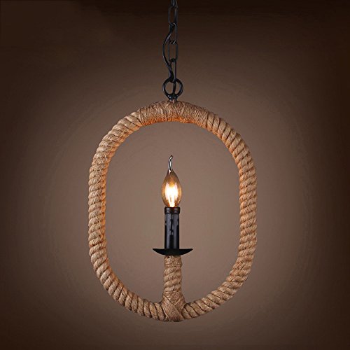 Preisvergleich Produktbild Lithx Industrie Retro Handgewebte Hanfseil Pendelleuchte Kronleuchter Kette Einstellbar Einfache Oval Metall Eisen E14 Pocken Hängeleuchten Für Bar Keller Restaurant Schlafzimmer Home Beleuchtung