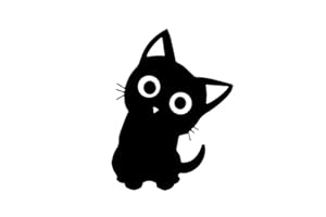 IOO6Z8SY Schwarzer Katzen Autoaufkleber, Cartoon Kopf neigende Katze Aufkleber, süßer Katzenaufkleber, wasserdicht, UV-beständig und farbecht, geeignet für Autos, Motorräder, Laptops(1Stück，10.5cm*16cm)
