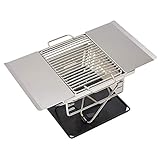 1 Material: Acero Inoxidable. ZSLLO Barbacoa de Acero Inoxidable Especial Barbacoa carbón de leña Barbacoa Acampar al Aire Libre Plegable Estufa portátil