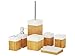 Produktbild Die original MK Bamboo PARIS – Exklusives Badezimmer Set bestehend aus 7 Stück aus Bambus – Enthält: Bürstenhalter, Spender für Seife, Seifenschale, Zahnputzbecher, 1 Tasse Generica, 1 kleiner Becher mit Deckel und 1 Tasse groß mit Deckel – Montage-Zubehör Badezimmer aus Holz Typ Design Paris