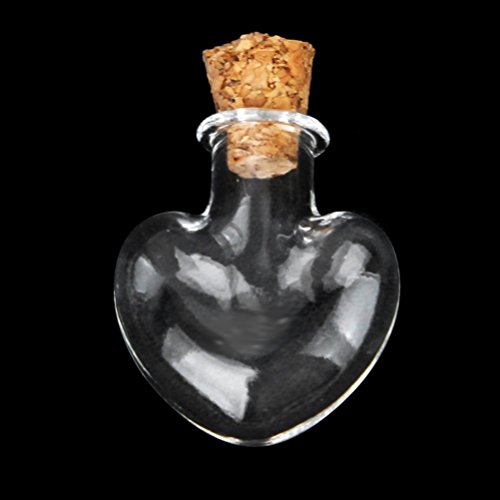 NUOLUX 10ST-Liebe-Herz-Glasflaschen für Hochzeiten Wunsch Schmuck Party Favors (Clear) - 2