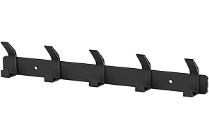 Eucomir Percheros Pared, Perchero De Pared Con 5 Ganchos, Perchero Pared, Percheros Pared Adecuado Para Cocina, Dormitorio, Baño, Obsidiana Negra