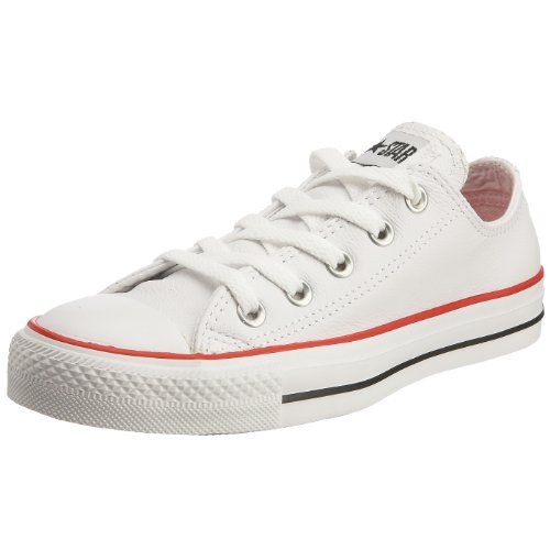 Converse Unisex-Adult Chuck Taylor Leather AllStar Ox White/Red/Black 109060 7 UK