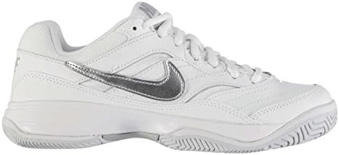 Nike Court Lite Tennis Shoes Womens White/Silver (UK5) (EU38.5) (US7.5)