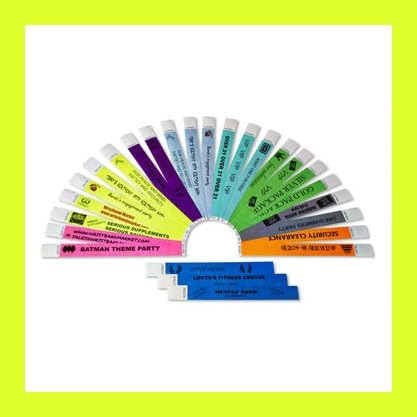 PERSONALISE &amp; CUSTOMISE with YOUR OWN LOGO &amp; TEXT - 100 Pack - Secure Anti-Rip Waterproof Tyvek Wristbands for Pubs Parties Clubs, Festivals Events Decoration. Premium Quality Security Labels - 25mm - 1" Inch - Fast Ship UK