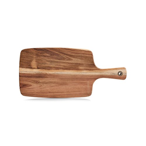 Zeller 25551 Schneidebrett mit Griff, Akazie Holz 41.8 x 19.5 x 1.2 cm, natur