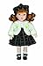 Produktbild 12"-Erin-Porzellanpuppe mit weißem Kleid und grünem Tartanrock