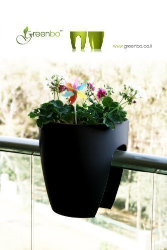 Jardinera GREENBO negro de plástico - plantador cuadro balcón terraza balcón - Disponible en más colores disponibles (no necesita soporte)