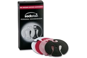 DOLPHIN INNOVATIONS GMBH Sockstar Sockenclips Black & White - Family Pack = 20 Clips in 4 Design-Farben