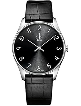 Calvin Klein Herren-Armbanduhr XL ck classic Analog Quarz Leder K4D211CX