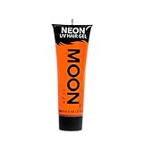 Hecho en el Reino Unido. Moon Glow - Gel para el Cabello Neón UV - Intenso Naranja 20 ml - ¡Péinate de punta y brilla!