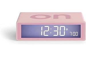 Lexon Flip+ Reloj Despertador con Pantalla LCD (Goma), Color Gris Rosado