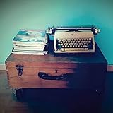  Typewriter - veredelter Kunstdruck auf Holz - Wandbild 25x25cm - Nostalgie Pur